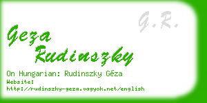 geza rudinszky business card